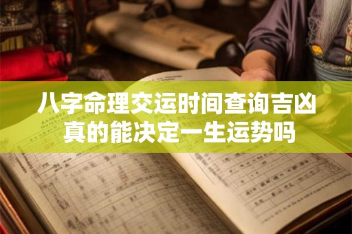 八字命理交运时间查询吉凶 真的能决定一生运势吗