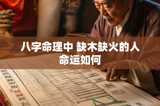 八字命理中 缺木缺火的人命运如何