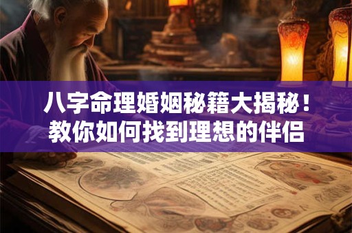八字命理婚姻秘籍大揭秘！教你如何找到理想的伴侣