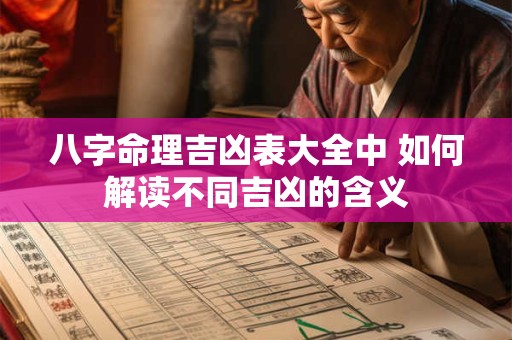八字命理吉凶表大全中 如何解读不同吉凶的含义