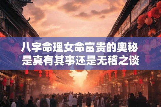 八字命理女命富贵的奥秘 是真有其事还是无稽之谈