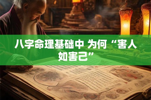 八字命理基础中 为何“害人如害己”