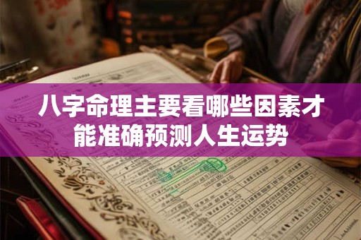 八字命理主要看哪些因素才能准确预测人生运势