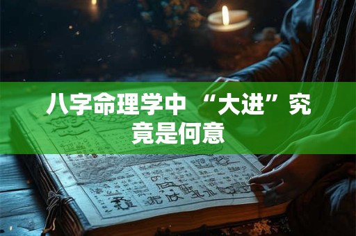 八字命理学中 “大进”究竟是何意
