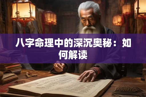 八字命理中的深沉奥秘：如何解读