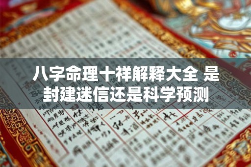 八字命理十祥解释大全 是封建迷信还是科学预测