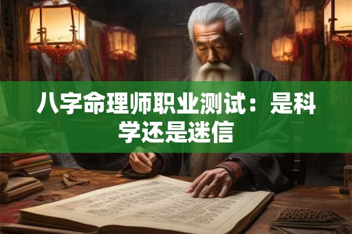 八字命理师职业测试：是科学还是迷信