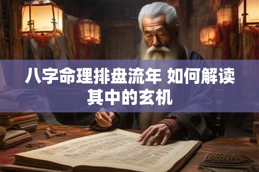 八字命理排盘流年 如何解读其中的玄机