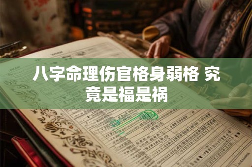 八字命理伤官格身弱格 究竟是福是祸