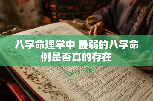 八字命理学中 最弱的八字命例是否真的存在