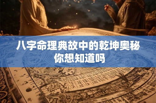八字命理典故中的乾坤奥秘 你想知道吗