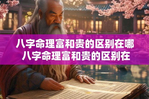 八字命理富和贵的区别在哪 八字命理富和贵的区别在哪儿
