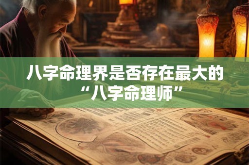 八字命理界是否存在最大的“八字命理师”