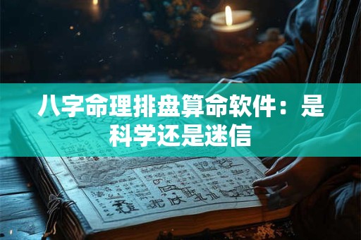 八字命理排盘算命软件：是科学还是迷信