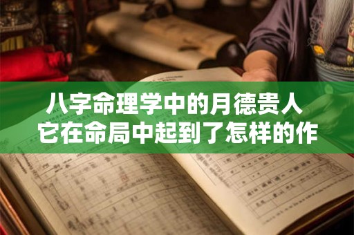 八字命理学中的月德贵人 它在命局中起到了怎样的作用