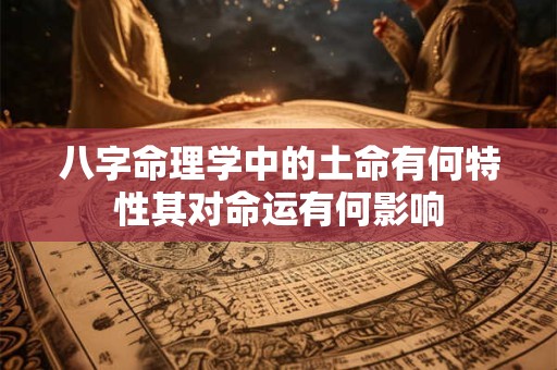 八字命理学中的土命有何特性其对命运有何影响