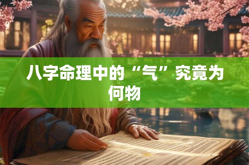 八字命理中的“气”究竟为何物