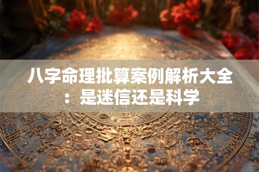八字命理批算案例解析大全：是迷信还是科学