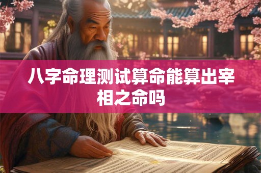 八字命理测试算命能算出宰相之命吗