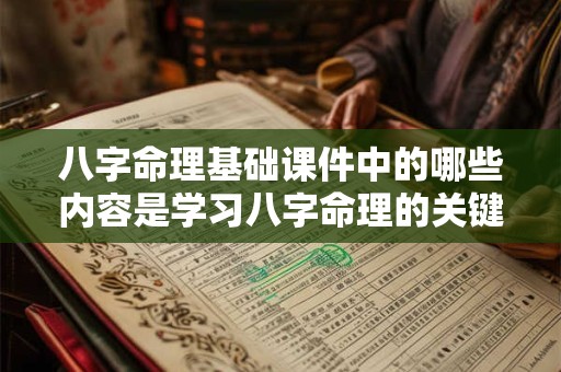 八字命理基础课件中的哪些内容是学习八字命理的关键