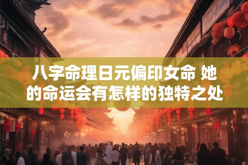 八字命理日元偏印女命 她的命运会有怎样的独特之处