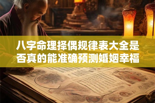 八字命理择偶规律表大全是否真的能准确预测婚姻幸福