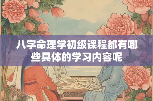 八字命理学初级课程都有哪些具体的学习内容呢