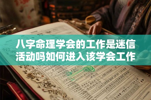 八字命理学会的工作是迷信活动吗如何进入该学会工作