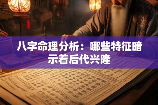 八字命理分析：哪些特征暗示着后代兴隆