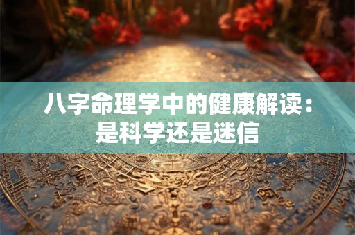 八字命理学中的健康解读：是科学还是迷信