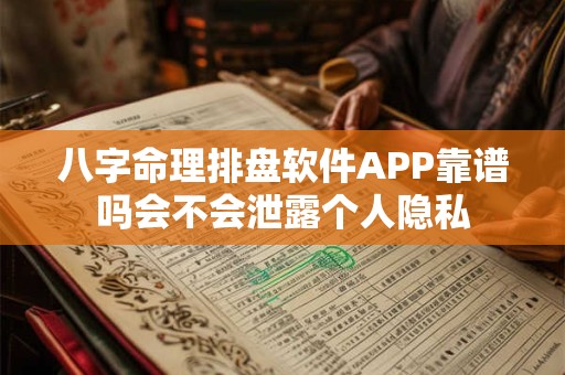 八字命理排盘软件APP靠谱吗会不会泄露个人隐私