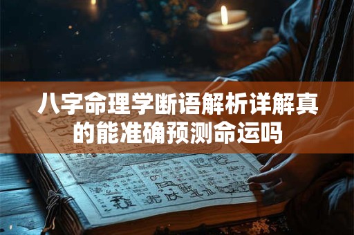 八字命理学断语解析详解真的能准确预测命运吗