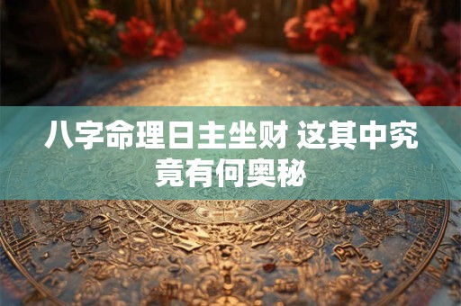 八字命理日主坐财 这其中究竟有何奥秘