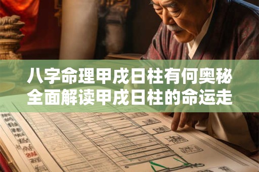 八字命理甲戌日柱有何奥秘全面解读甲戌日柱的命运走势