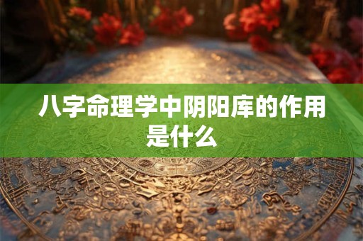 八字命理学中阴阳库的作用是什么