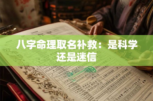 八字命理取名补救：是科学还是迷信