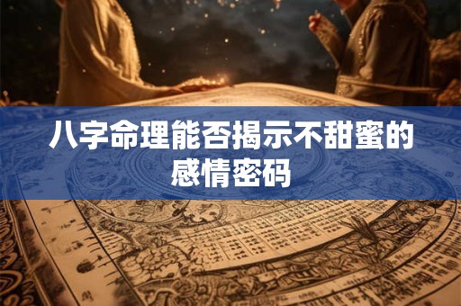 八字命理能否揭示不甜蜜的感情密码 八字命理能否揭示不甜蜜的感情密码