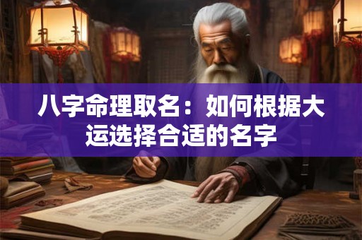 八字命理取名：如何根据大运选择合适的名字
