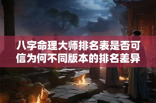 八字命理大师排名表是否可信为何不同版本的排名差异巨大