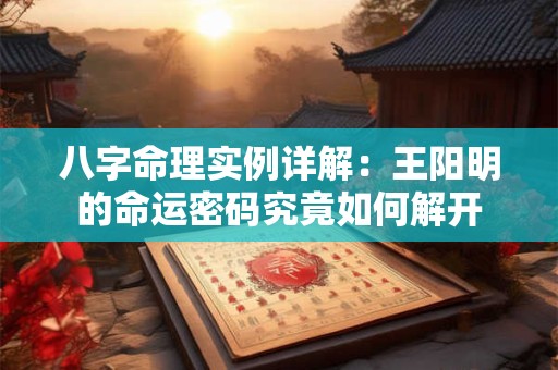八字命理实例详解：王阳明的命运密码究竟如何解开