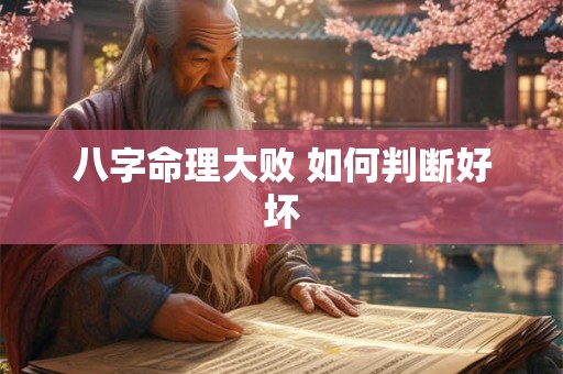 八字命理大败 如何判断好坏
