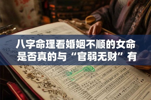 八字命理看婚姻不顺的女命 是否真的与“官弱无财”有关