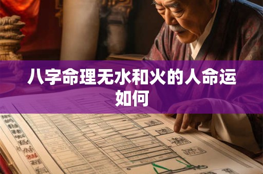 八字命理无水和火的人命运如何