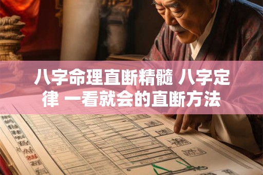 八字命理直断精髓 八字定律 一看就会的直断方法 八字命理直断精髓 八字定律 一看就会的直断方法