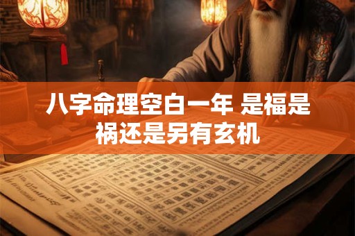 八字命理空白一年 是福是祸还是另有玄机