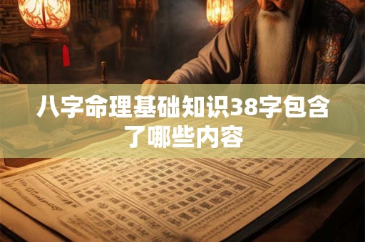八字命理基础知识38字包含了哪些内容