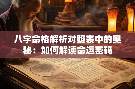 八字命格解析对照表中的奥秘：如何解读命运密码