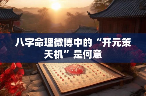 八字命理微博中的“开元策天机”是何意