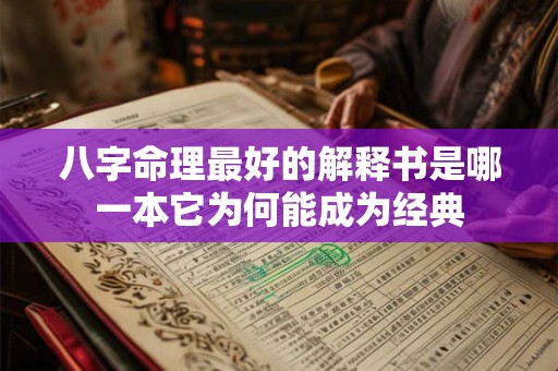 八字命理最好的解释书是哪一本它为何能成为经典