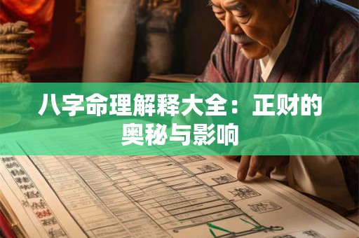 八字命理解释大全：正财的奥秘与影响